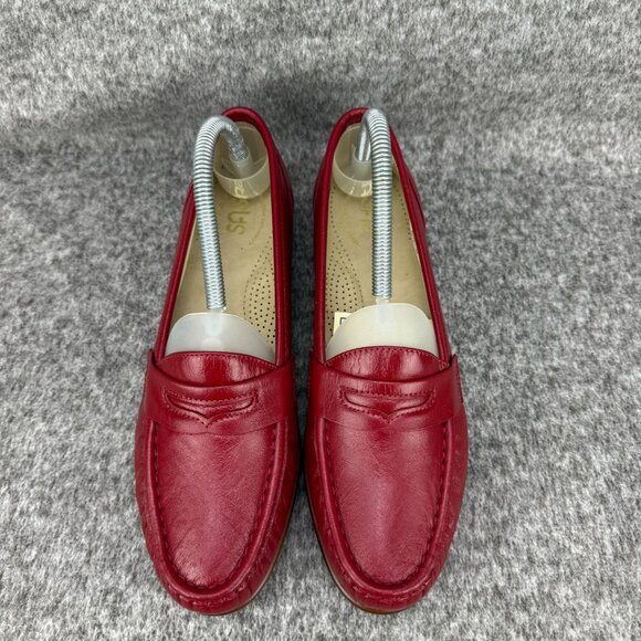 ✅SAS Womens 8.5N Red Leather Tripad Comfort Penny Loafers Slip-On Moccasin Style - Picture 4 of 12
